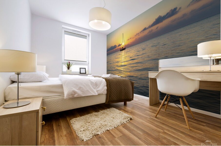 16x24 20150325KW LN Roatan Sailboat Sunset Mural print