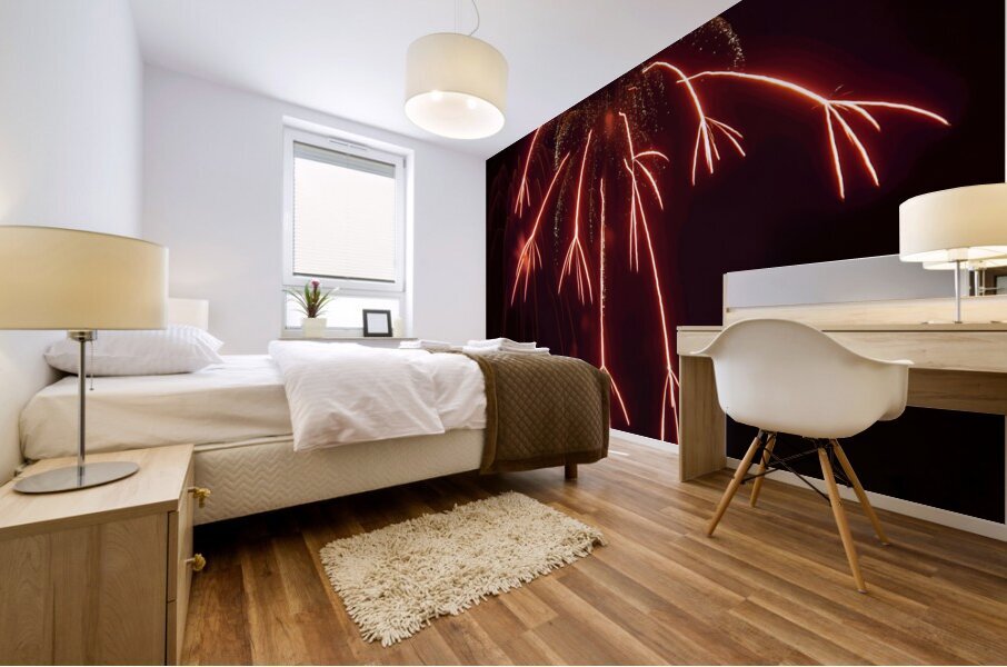 Fireworks Red Dragon Mural print