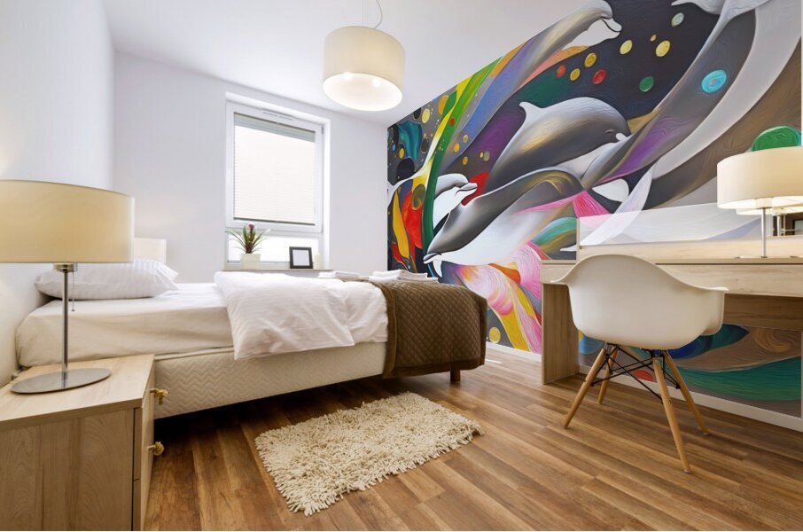Festive Dolphins  Mural print