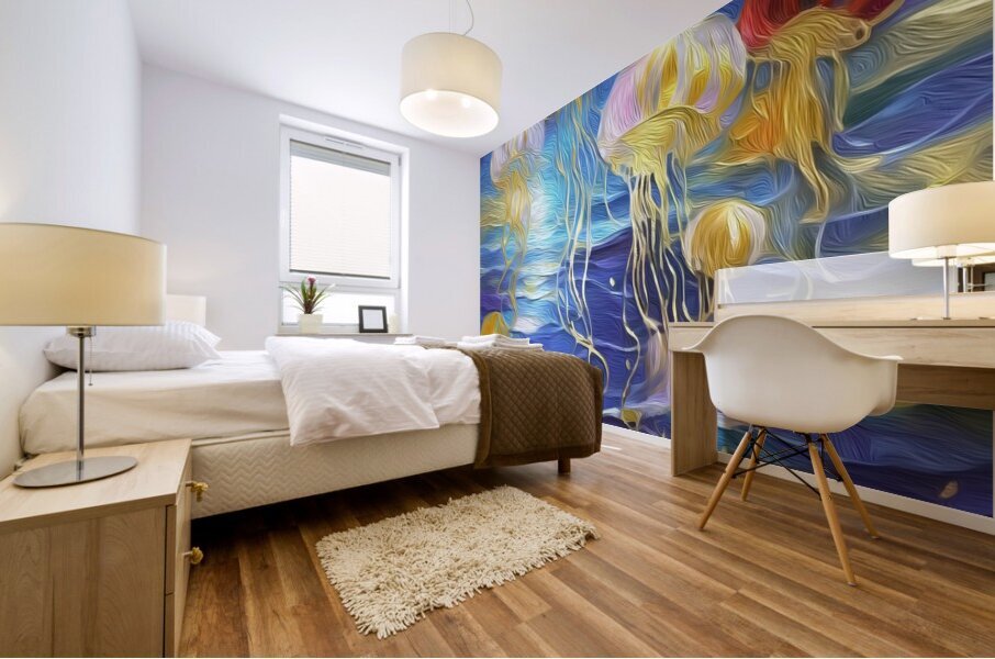 Jellyfish Party Mural print