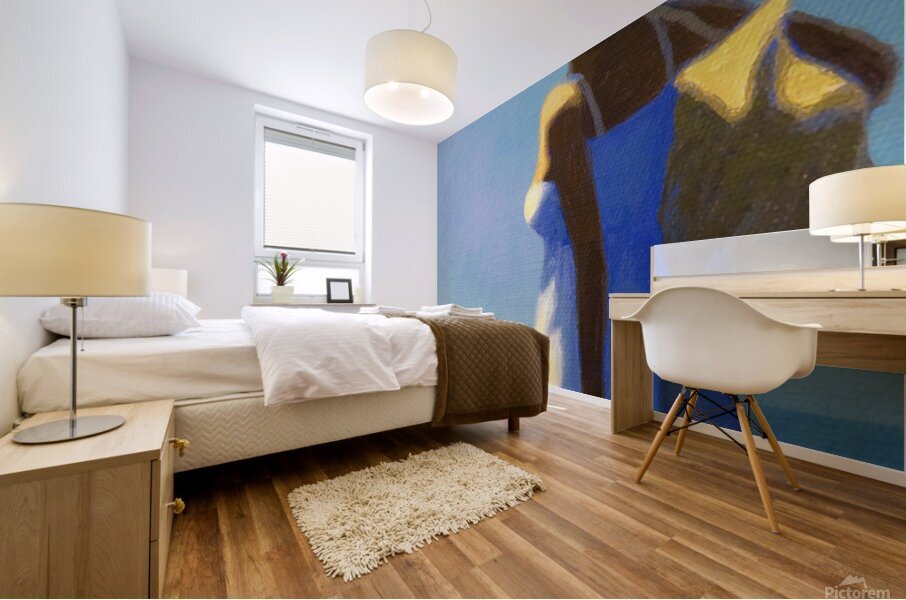 JEUNE FEMME DEVANT LA MER - YOUNG WOMAN IN FRONT OF THE SEA Mural print