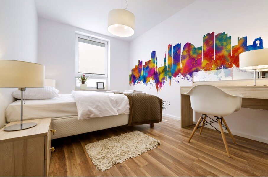 Leicester England Skyline Mural print