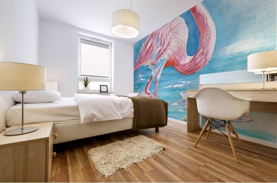 Pink Flamingo - Florida Mural print