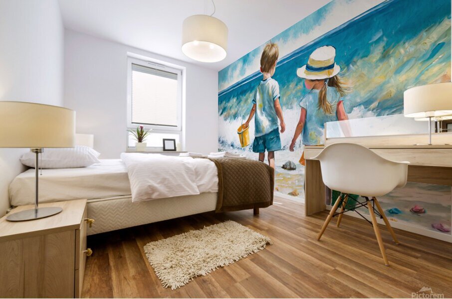 Collecting Seashells Mural print