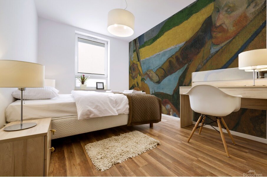 Paul Gauguin   Vincent van Gogh painting sunflowe Mural print