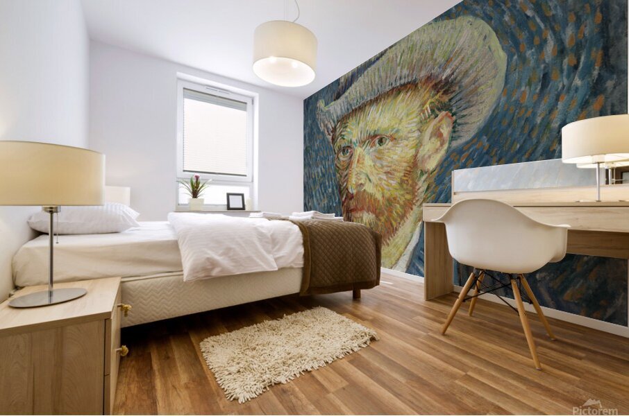 Vincent van Gogh   Self portrait with grey felt h Mural print