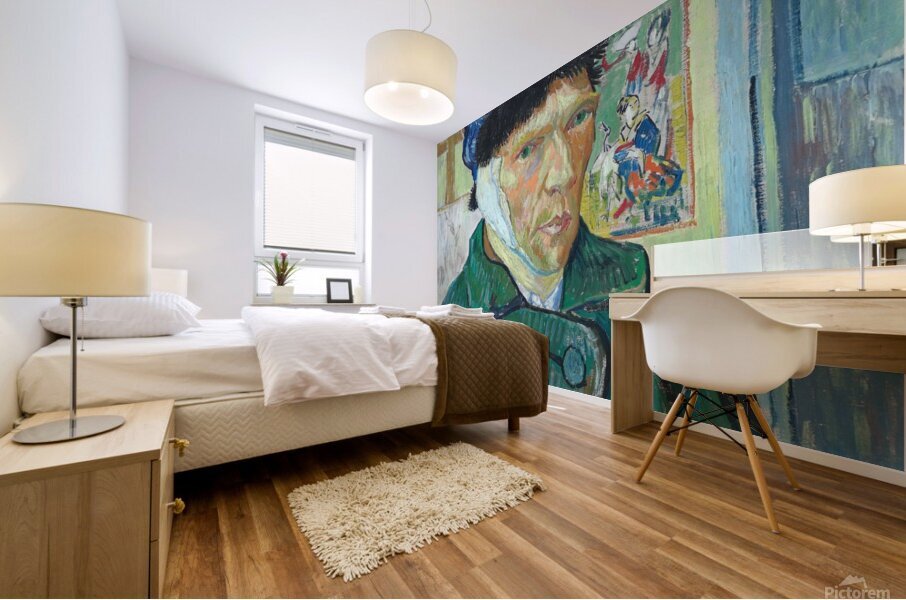 Vincent van Gogh   Self portrait with bandaged ea Mural print