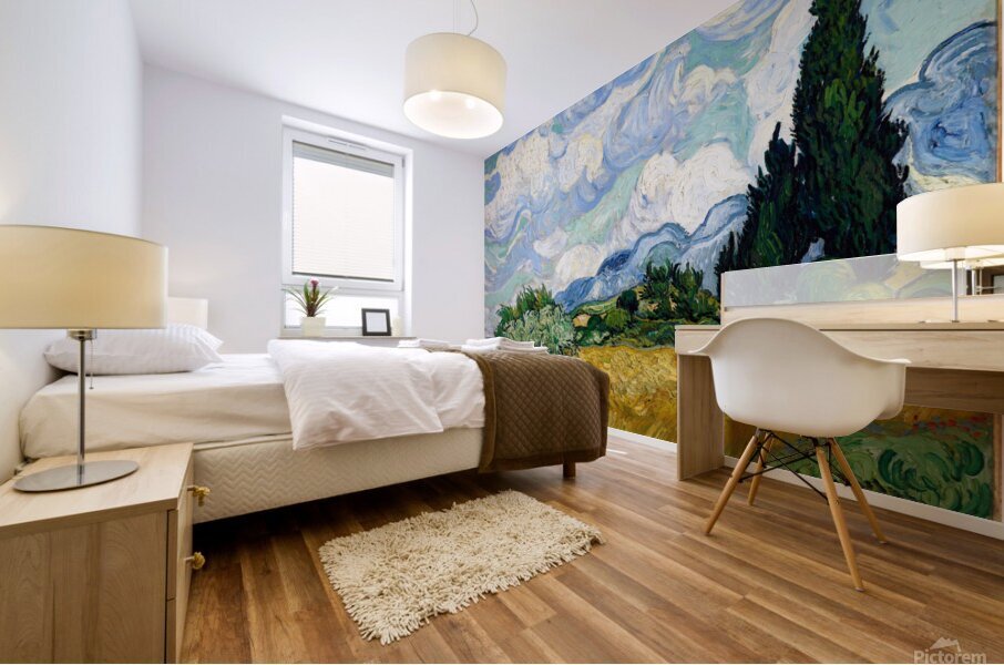 Vincent van Gogh   Wheat Field with Cypresses Mural print