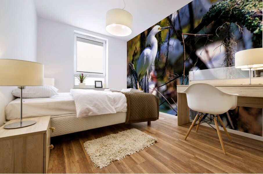 SNOWY EGRET Mural print