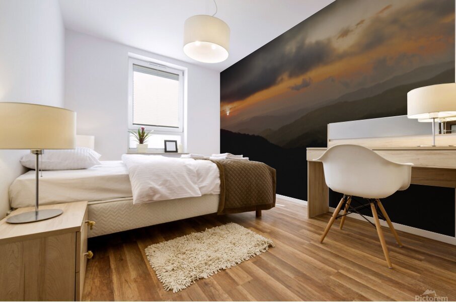Costa Rica San Ramon Sunset Panorama Mural print
