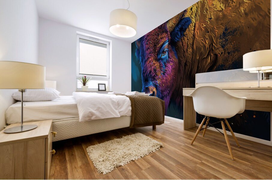 Tricolor Bison Mural print