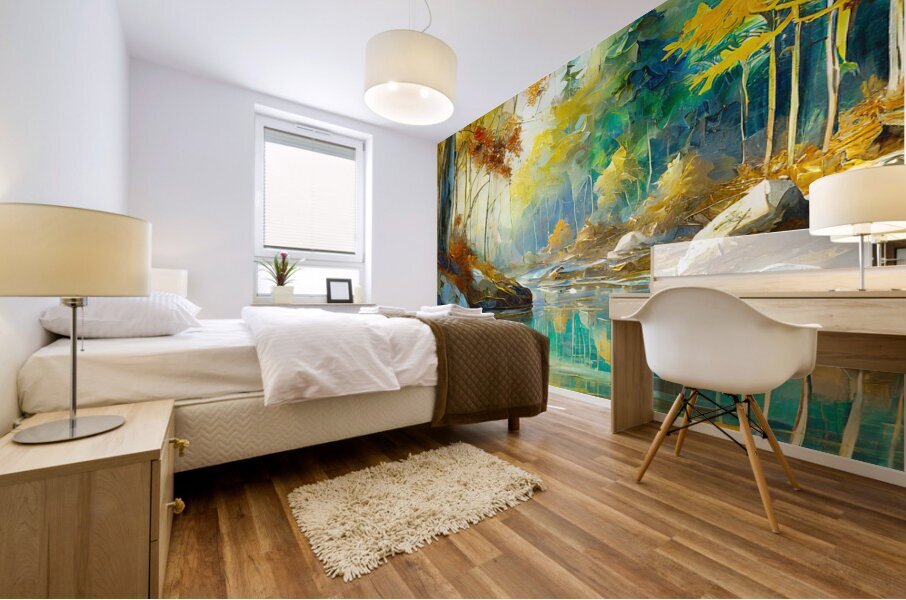 Sit by the River and Reflect Mural print