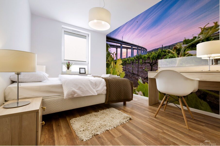 Vineyard and bridge Mural print