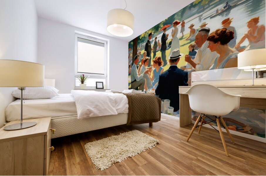 PICNIC AT THE LAKE Mural print