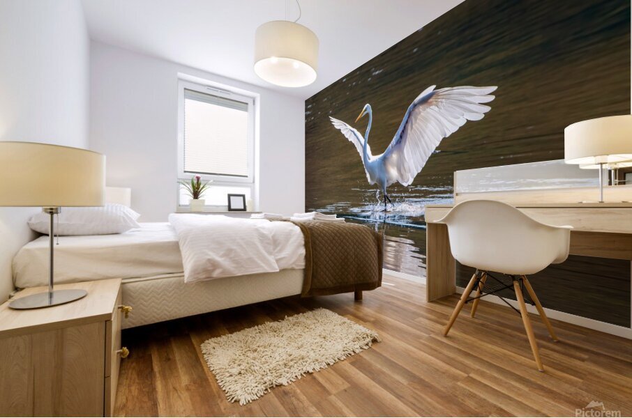 Dancing Egret Mural print