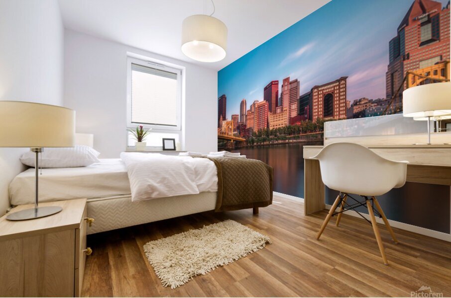 City of 3 Rivers - Modern Wall Art Pittsburgh City Skyline Mural print