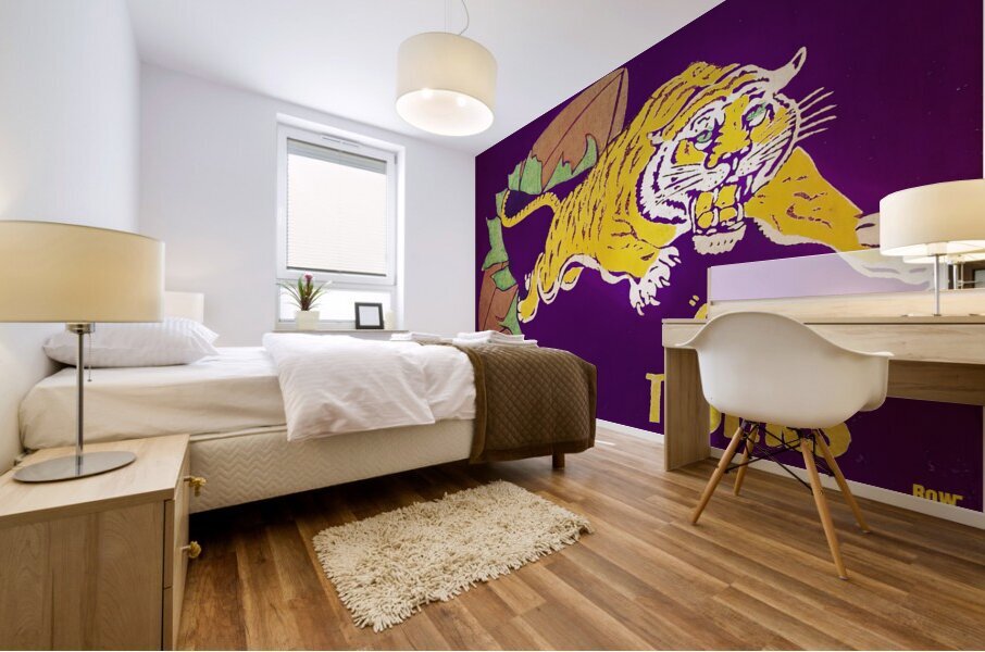 Vintage LSU Tiger Football Art Mural print