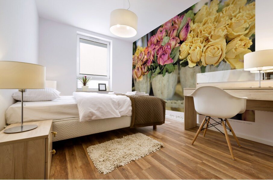 LES ROSES JAUNES Mural print