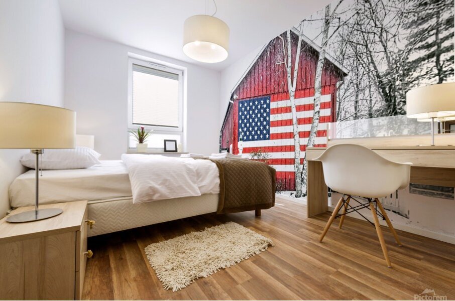 G11 All American Barn in Winter Mural print
