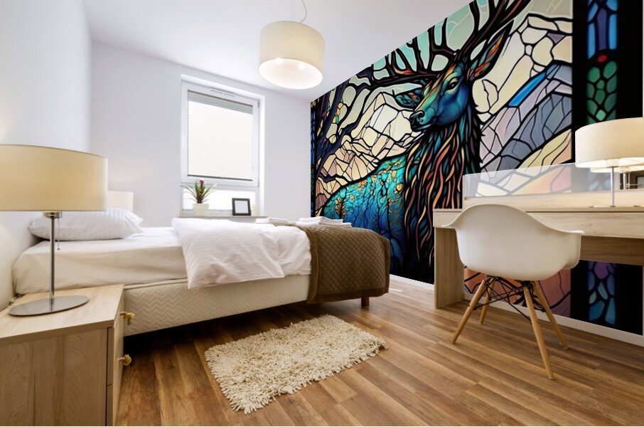 Branch Bull Elk Mural print