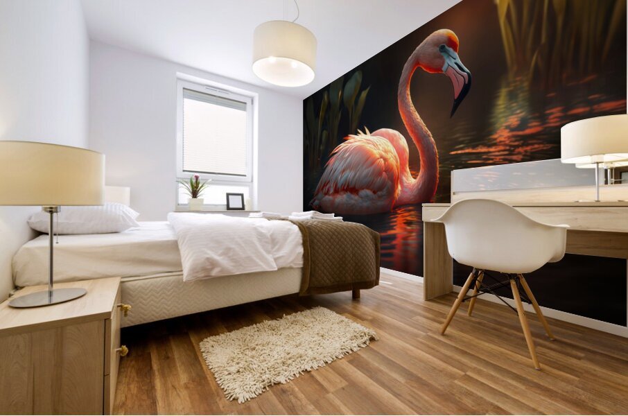 Flamingo Dreams Mural print