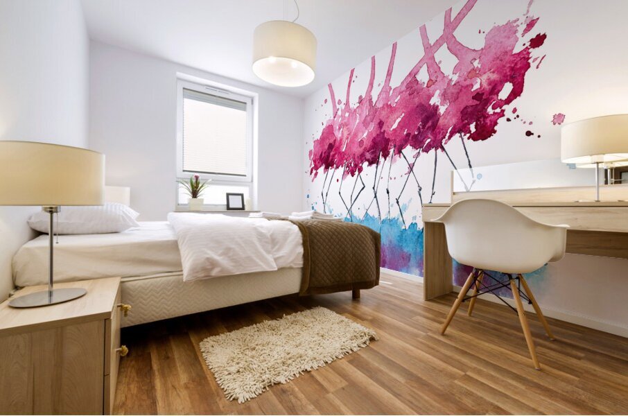 Flamingo Tango 1 Mural print