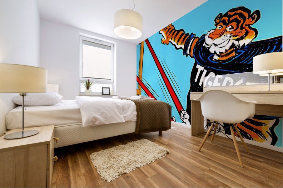 Auburn Phil Neel Georgia Cartoon Mural print