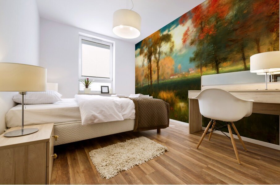 Sunny Autumn Day by George Inness Mural print