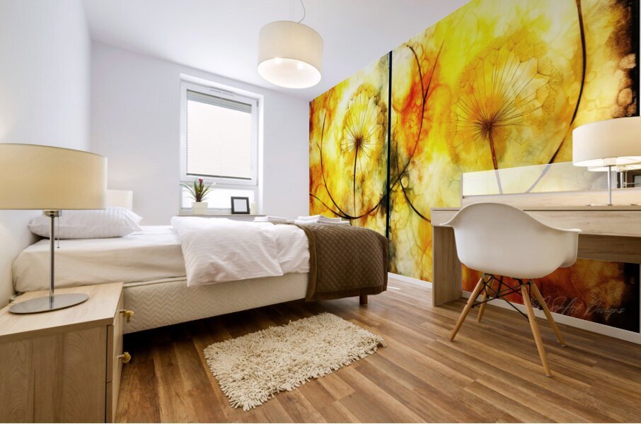 Dandelion Outline Mural print