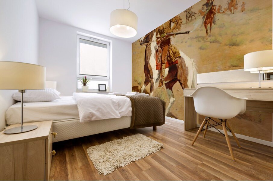 frederic remington the scout old west art Mural print