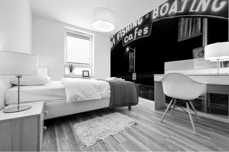 santa monica pier at night  vertical 221 Monica 1 Mural print