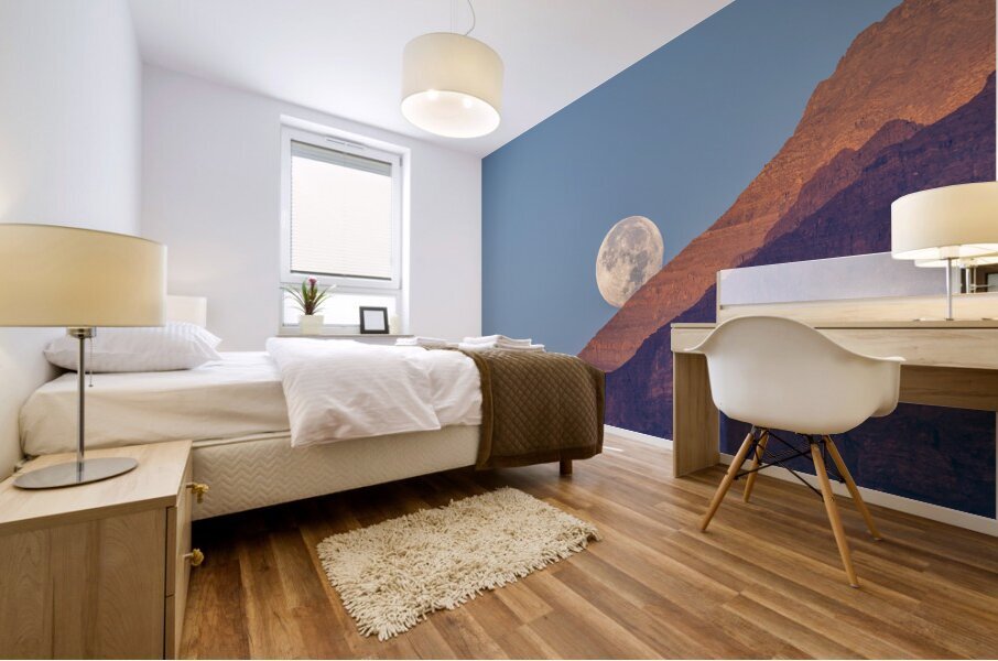Full Moon Setting Mural print