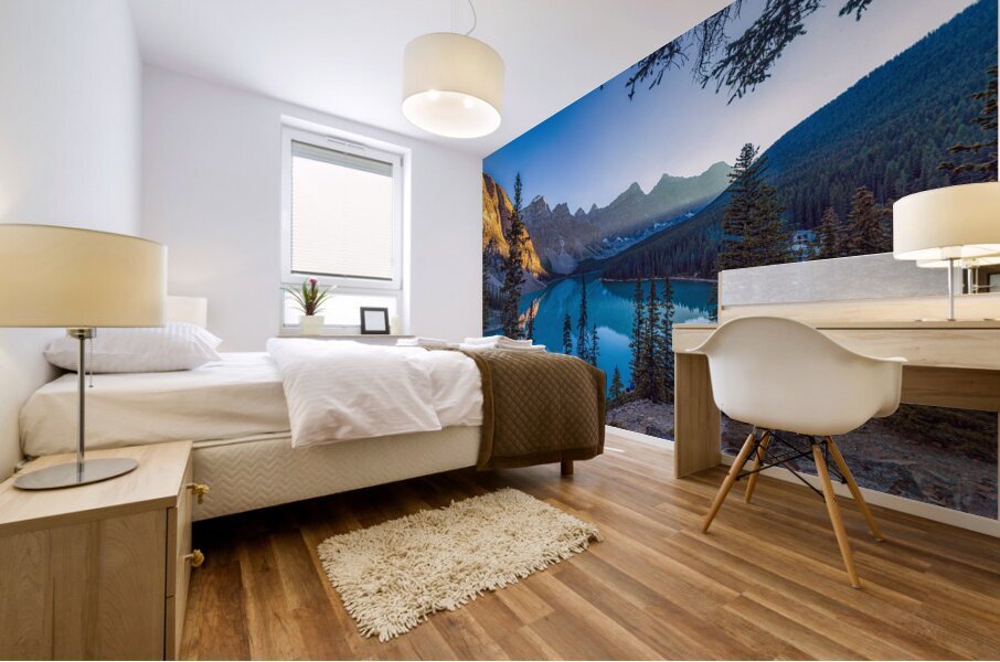 Moraine Lake Sunset Mural print