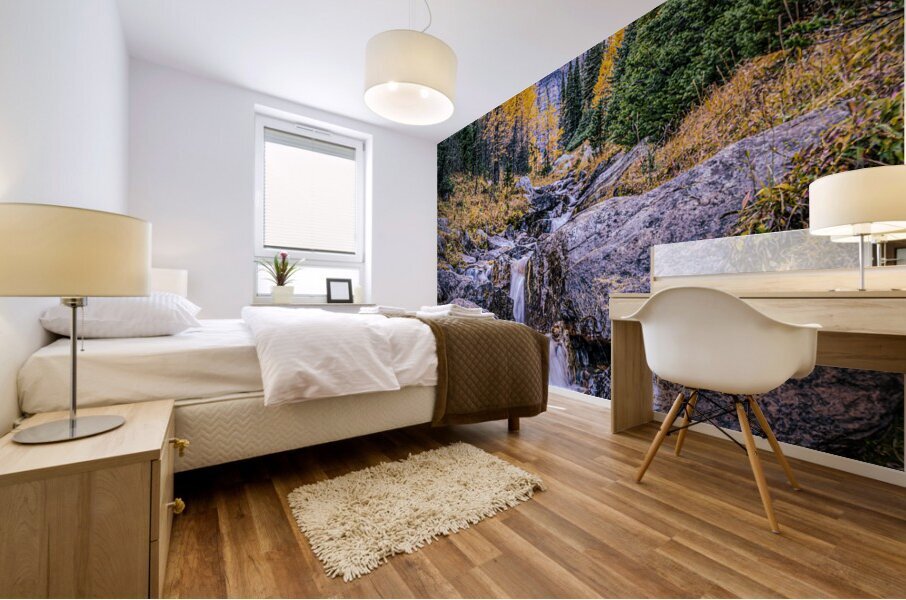Larch Valley Waterfall Mural print