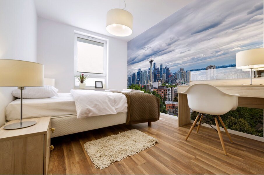 Majestic Megaliths: The Skyline Symphony of Seattle Mural print