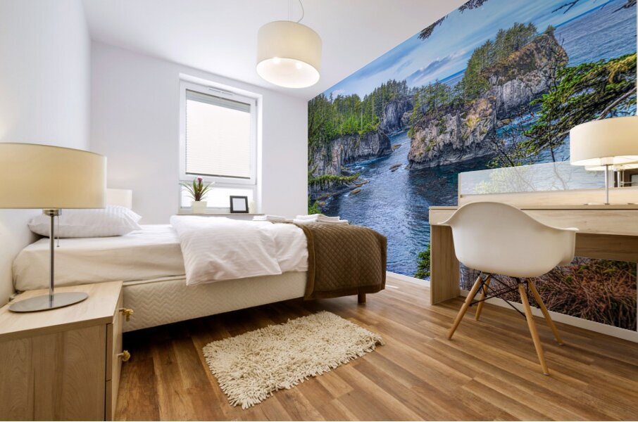 Azure Reverie: The Painted Canvas of Cape Flattery Mural print