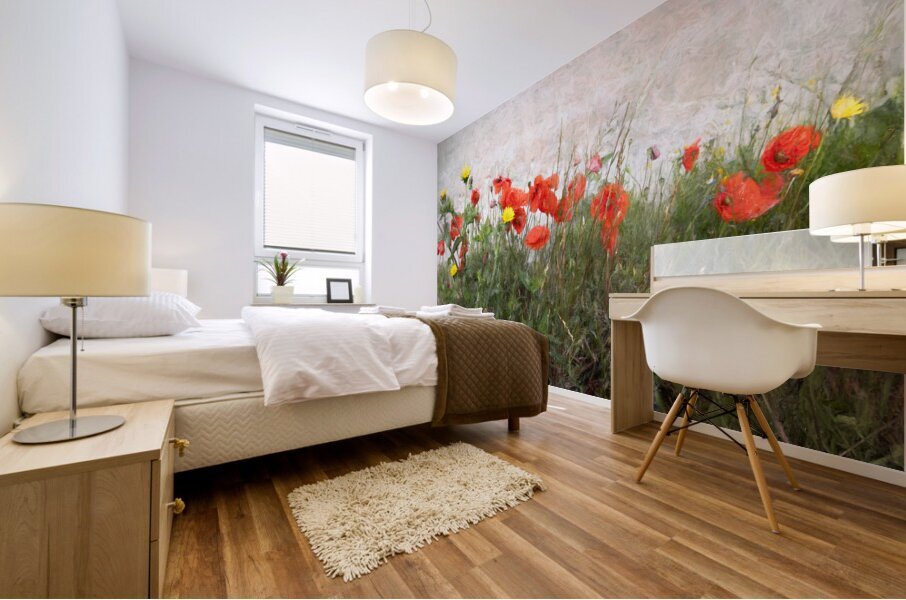 Normandy France Poppy Field Mural print