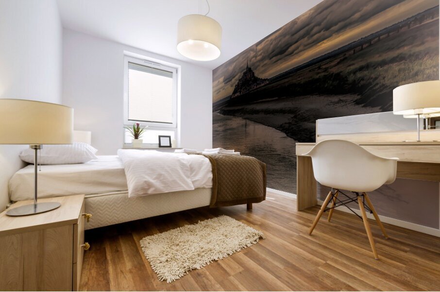 Mont Saint Michel Sunset Mural print