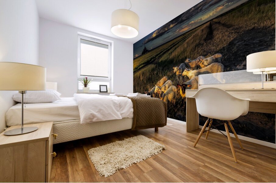 Mont Saint Michel Sheep Mural print