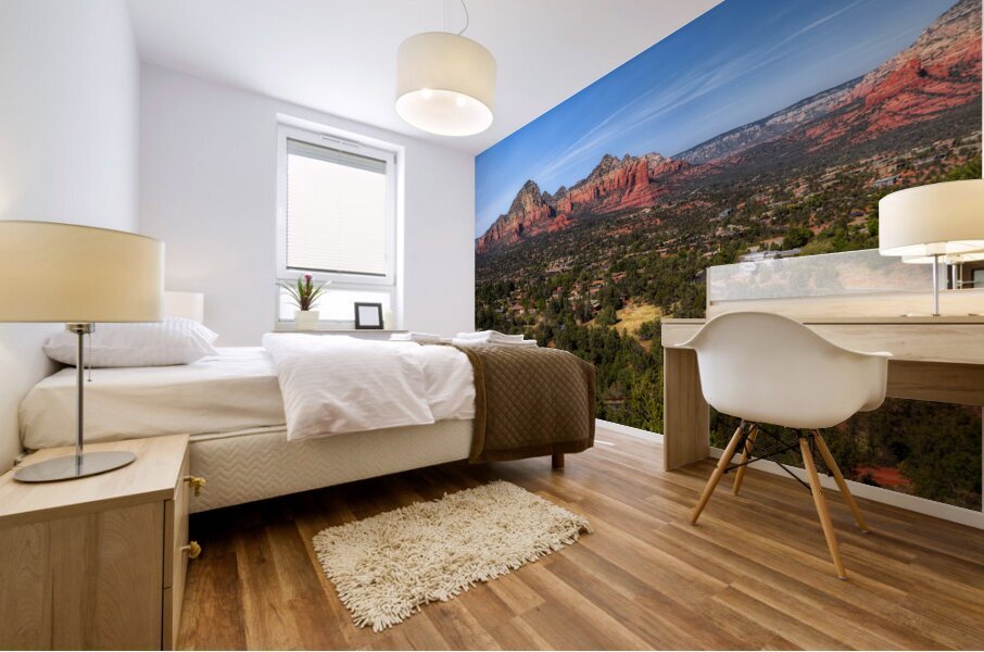 Sedonas Splendor: Cityscape Amongst Towering Peaks Mural print