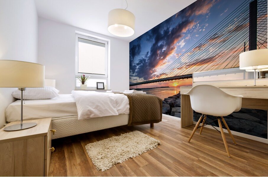 Indian River Inlet and Bay Sunset Wide Mural print
