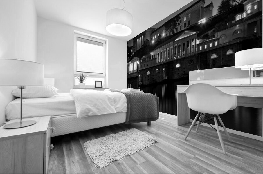 northwest side art museum at night  square 992 Mu Mural print