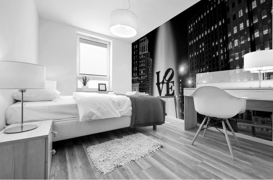 love sculpture at night  square 469 Love 13k Mural print