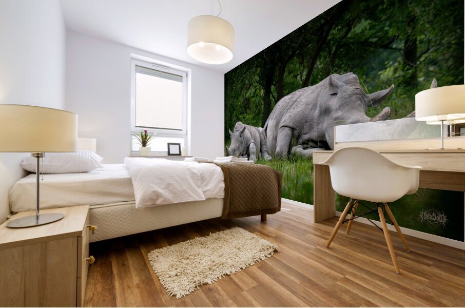 African Siesta Mural print