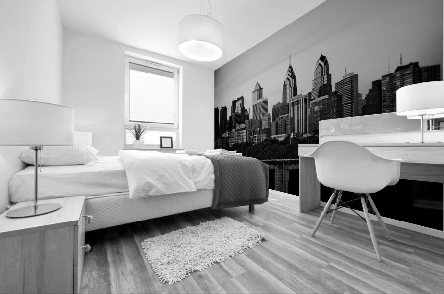 philadelphia skyline pre comcast tower  horizonta Mural print