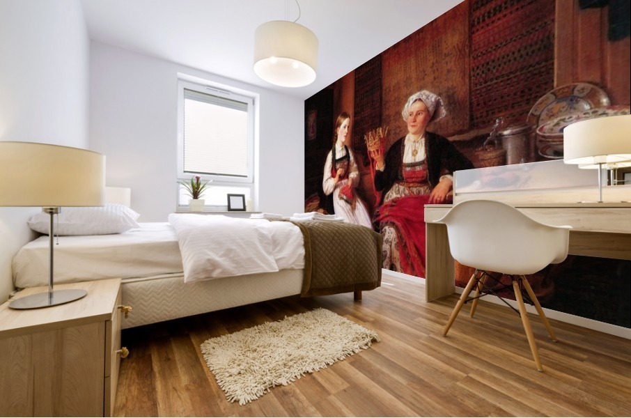 Admiring a crown Mural print