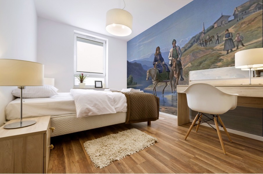 Hjemreisen fra Kirken Mural print