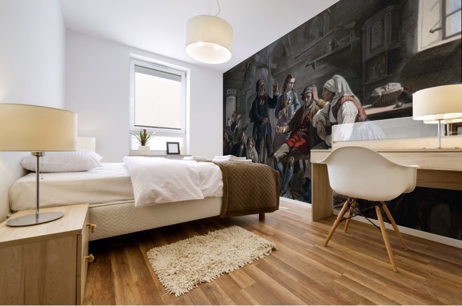 Taking care of the wounded Mural print
