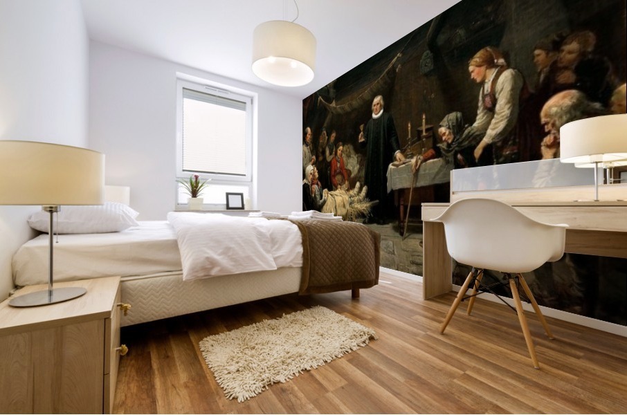 The familly round the death bed of their ancestor Mural print
