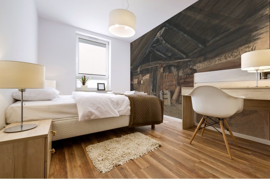 Up in the attic Mural print